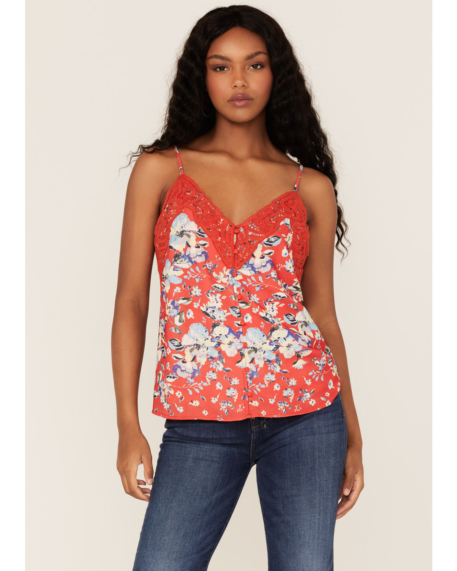 Miss Me Women's Floral Lace Cami