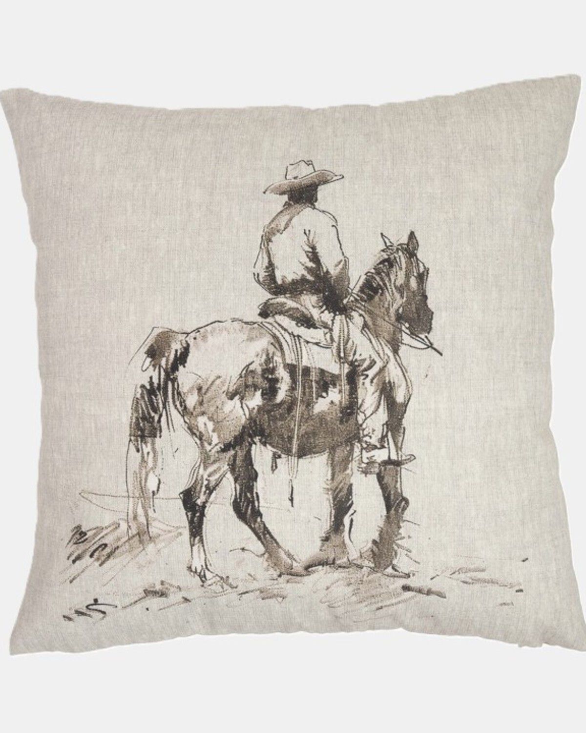 Image #1 - Carstens Home Working The Ranch Outdoor Pillow, Brown, hi-res