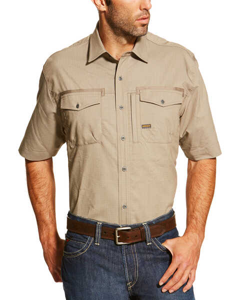 Ariat Men's Rebar Short Sleeve Button Down Work Shirt , , hi-res