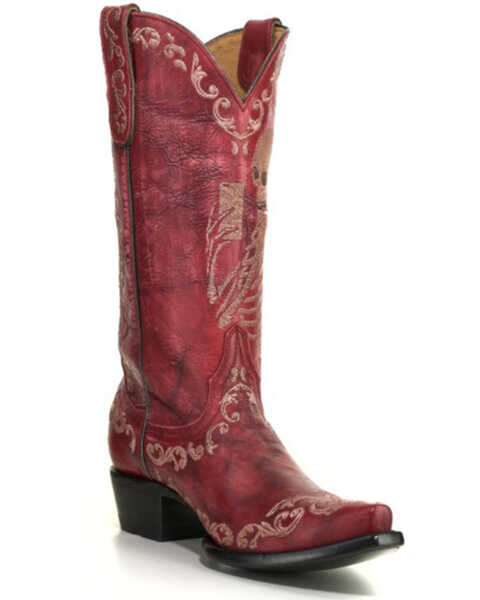Yippee Ki Yay Women's Selfie Red Western Boots - Snip Toe, Red, hi-res