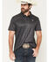 Image #1 - Rock & Roll Denim Men's Medallion Print Short Sleeve Button-Down Stretch Polo Shirt, Black, hi-res