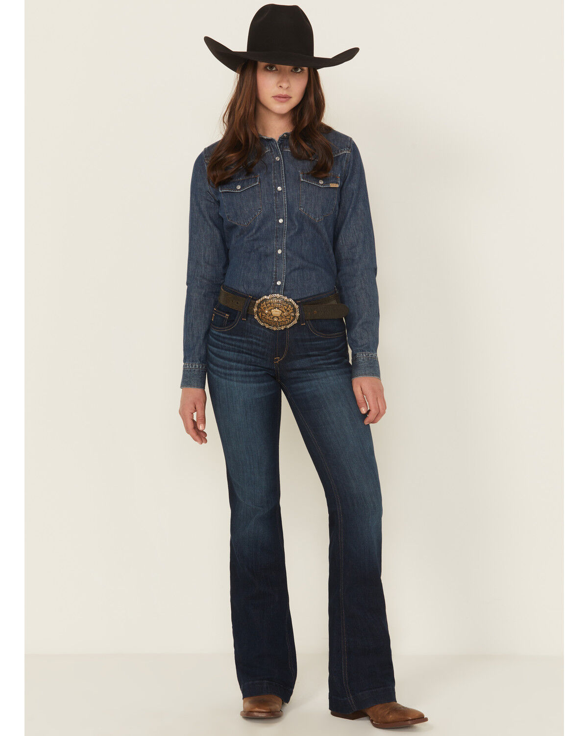 Product Name:  Ariat Women's Julianna Dark Wash Perfect Rise Trouser Stretch Denim Jeans