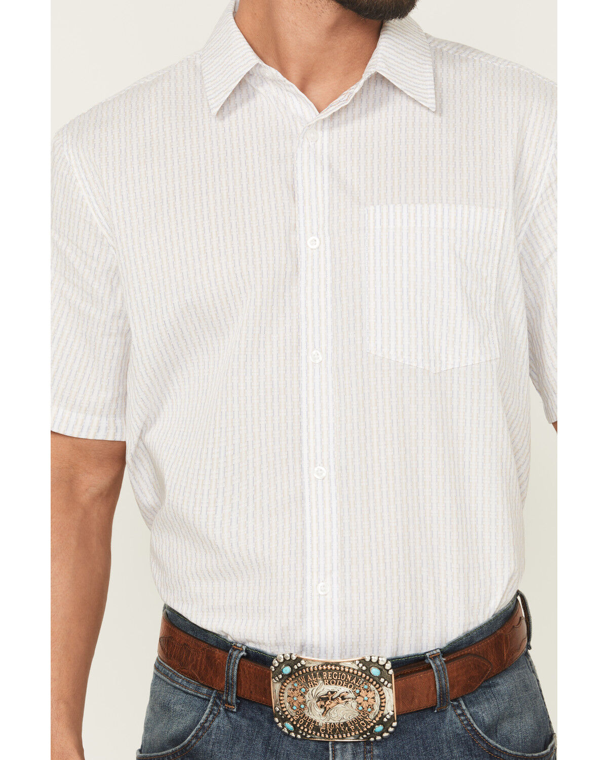 Gibson Trading Co Men's Pool Shark Geo Print Short Sleeve Button-Down Stretch Western Shirt
