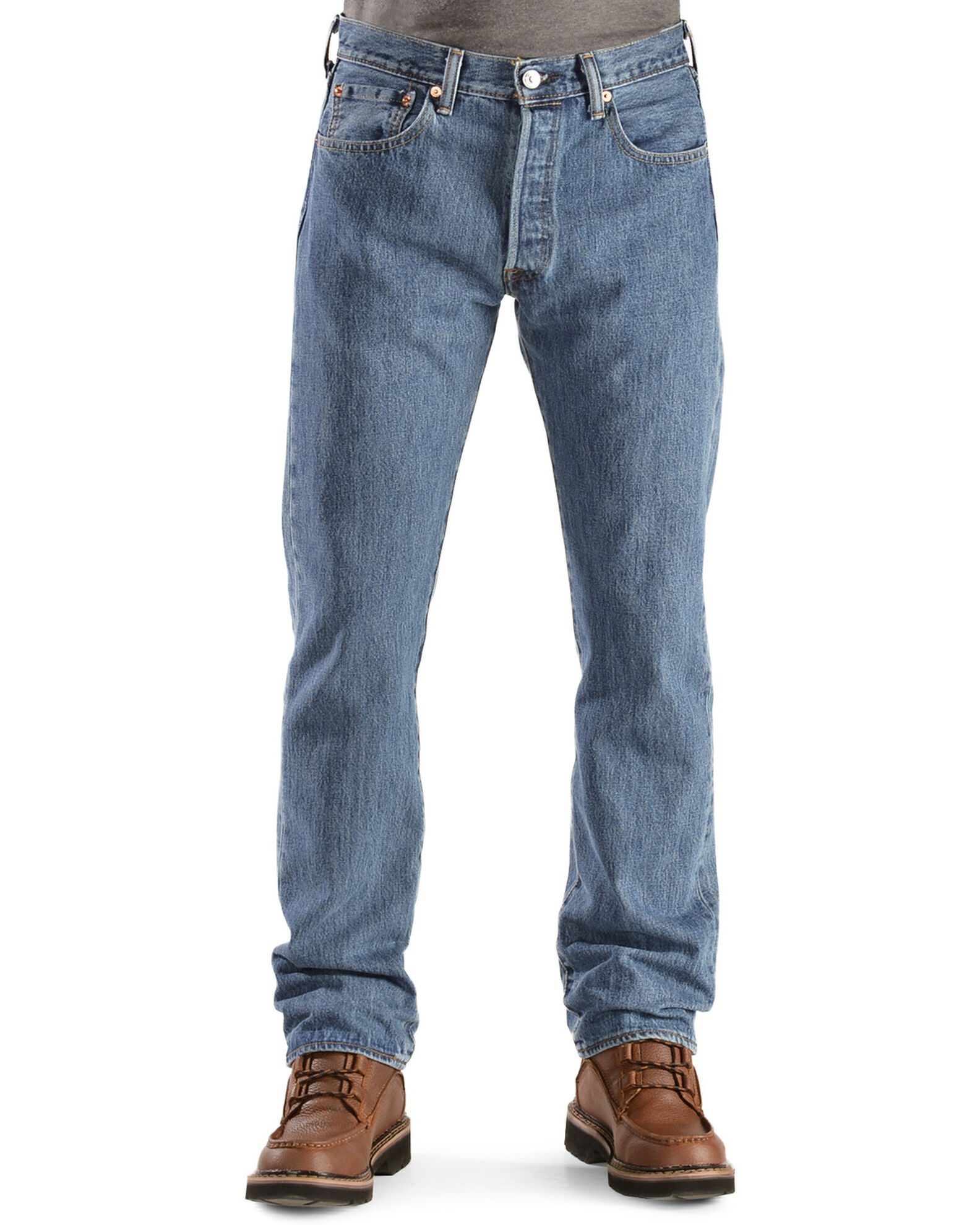 Image #2 - Levi's Men's 501 Original Prewashed Regular Straight Leg Jeans, Stonewash, hi-res
