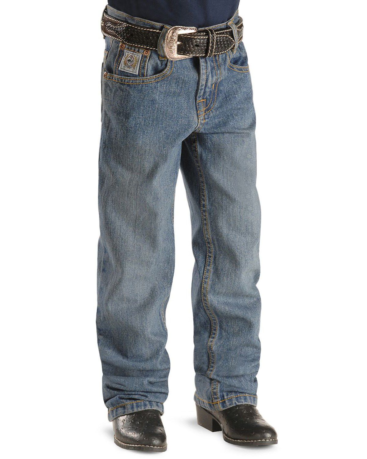 Image #2 - Cinch Boys' White Label Slim Fit Straight Leg Denim Jeans, Denim, hi-res