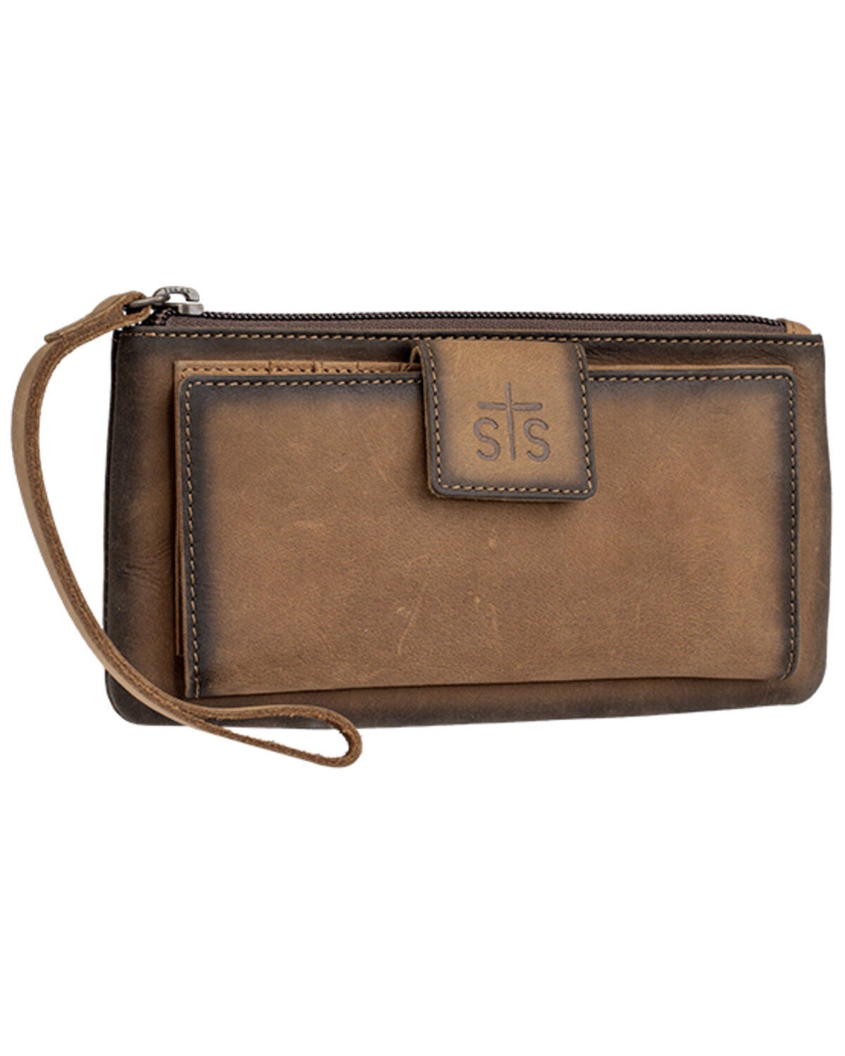 STS Ranchwear By Carroll Women's Baroness Basic Bliss Haley Wristlet Wallet, Brown, hi-res