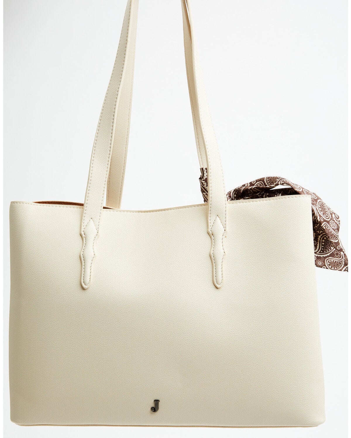 Image #2 - Justin Women's Paisley Print Scarf Tote Bag, Cream, hi-res