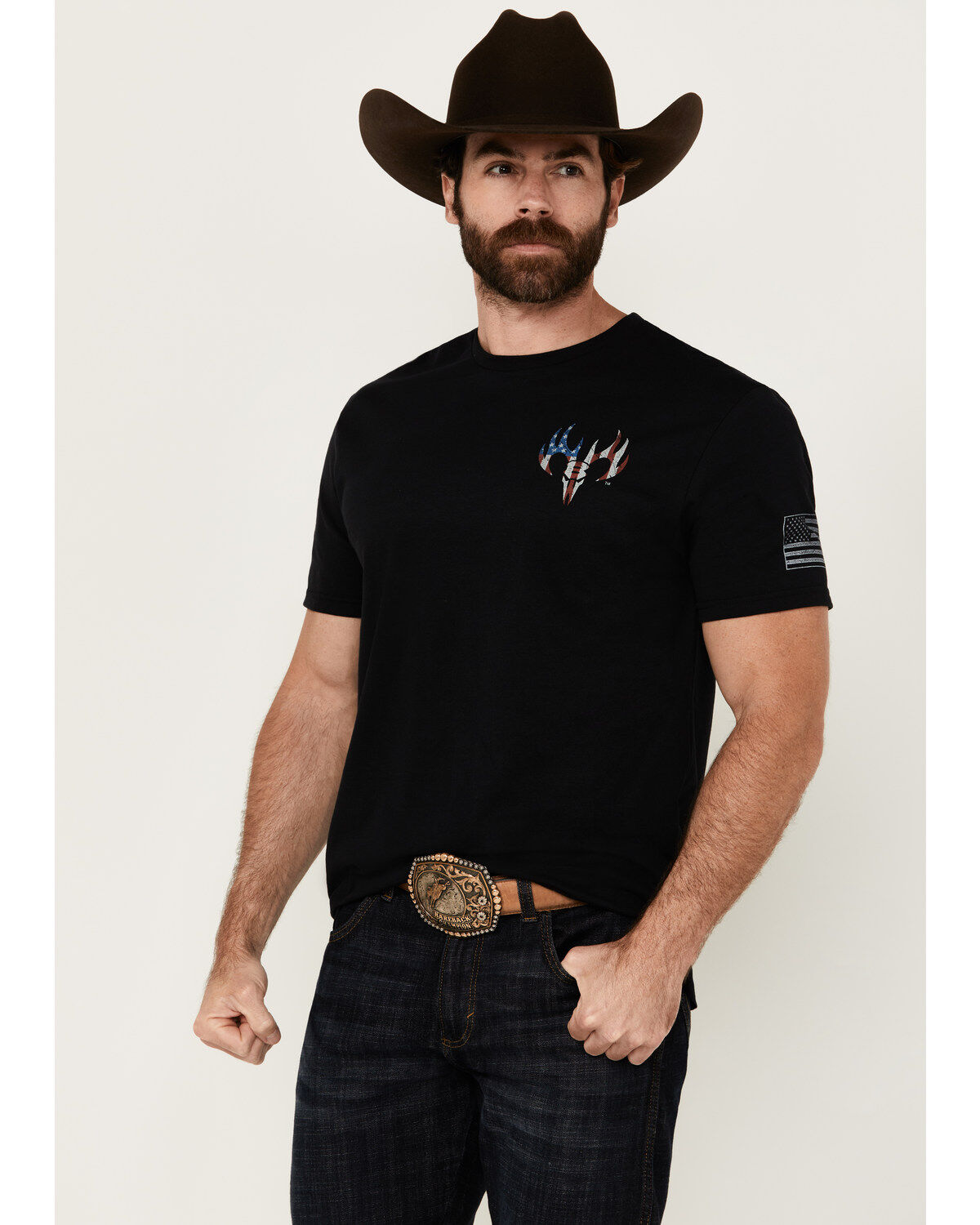 Image #1 - Buckwear Men's Freedom Infringed Short Sleeve Graphic T-Shirt, Black, hi-res