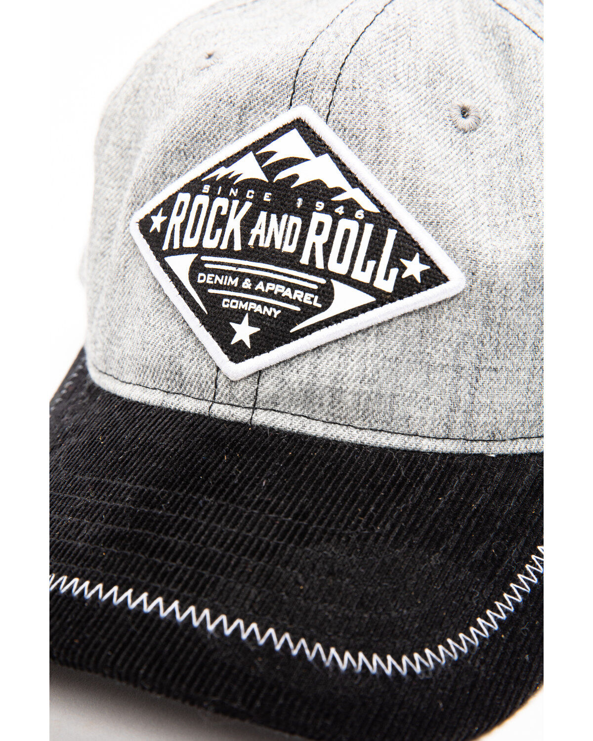 Image #6 - Rock & Roll Cowboy Men's Mountain Logo Patch Cap, Grey, hi-res