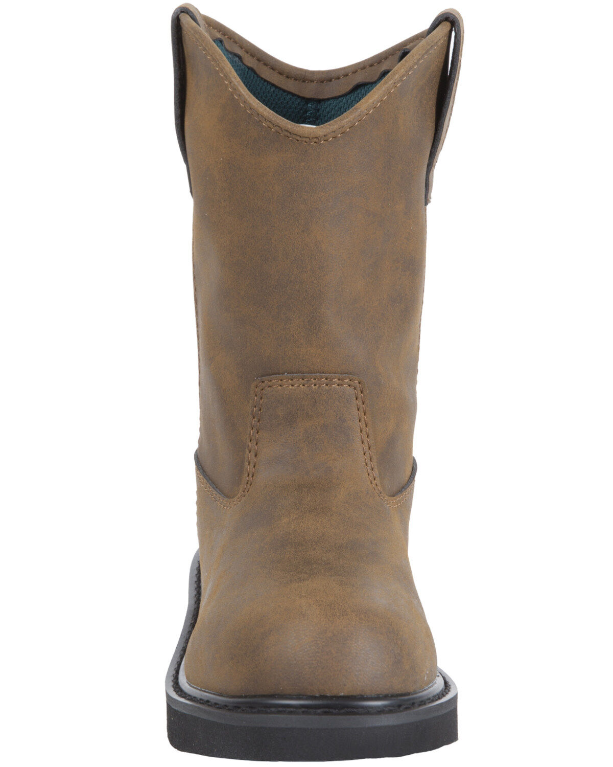 Boys pull on work boots