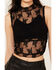 Image #3 - Free People Women's Nice Try Mesh Floral Muscle Tank, Black, hi-res