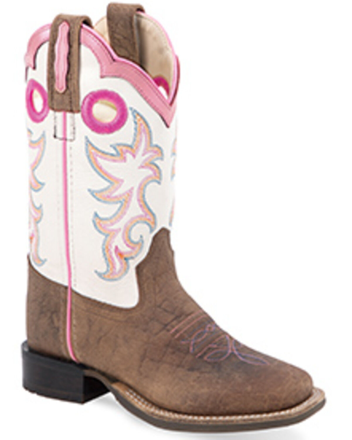 Old West Little Girls' Western Boots - Broad Square Toe