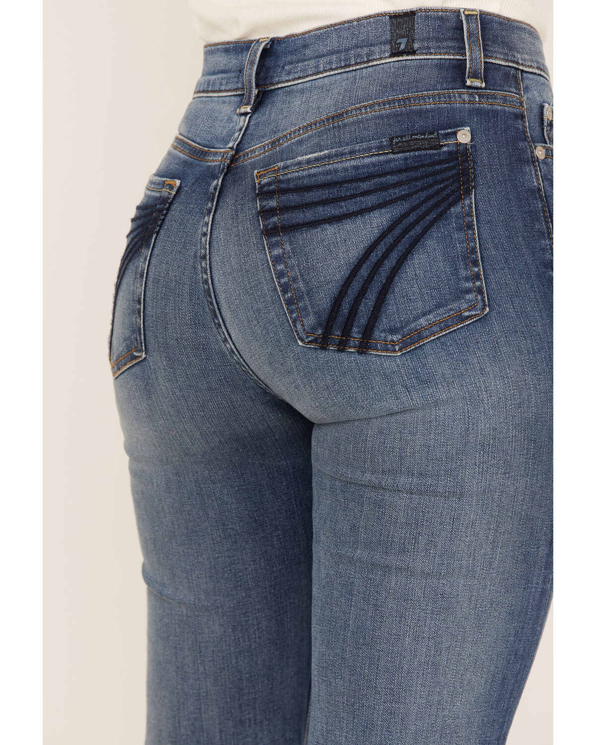 Image #2 - 7 For All Mankind Women's Medium Wash Mid Rise Dojo Wide Jeans, Medium Wash, hi-res