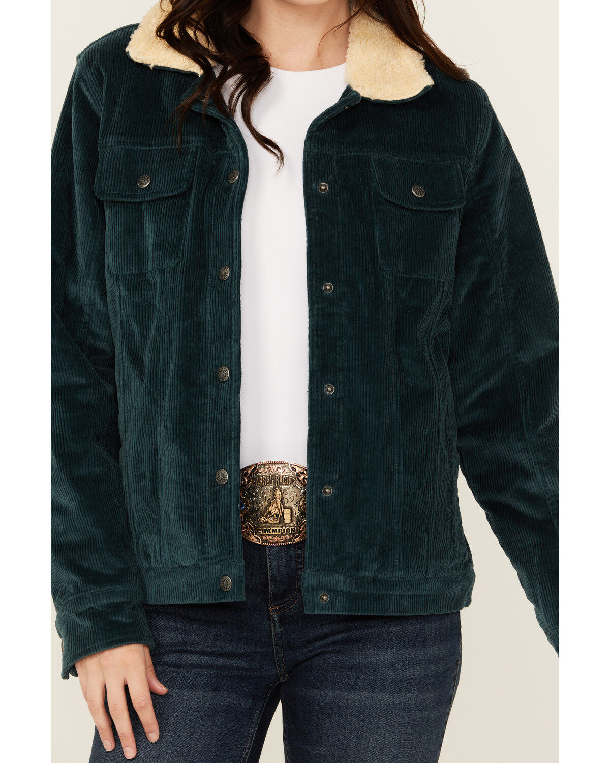 Image #3 - Outback Trading Co Women's Georgia Sherpa Lined Corduroy Jacket, Blue, hi-res