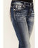 Image #4 - Miss Me Women's Medium Wash Mid Rise Embroidered Sequin Bootcut Stretch Denim Jeans, , hi-res