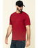 Hawx Men's Red Solid Pocket Short Sleeve Work T-Shirt - Big , Red, hi-res