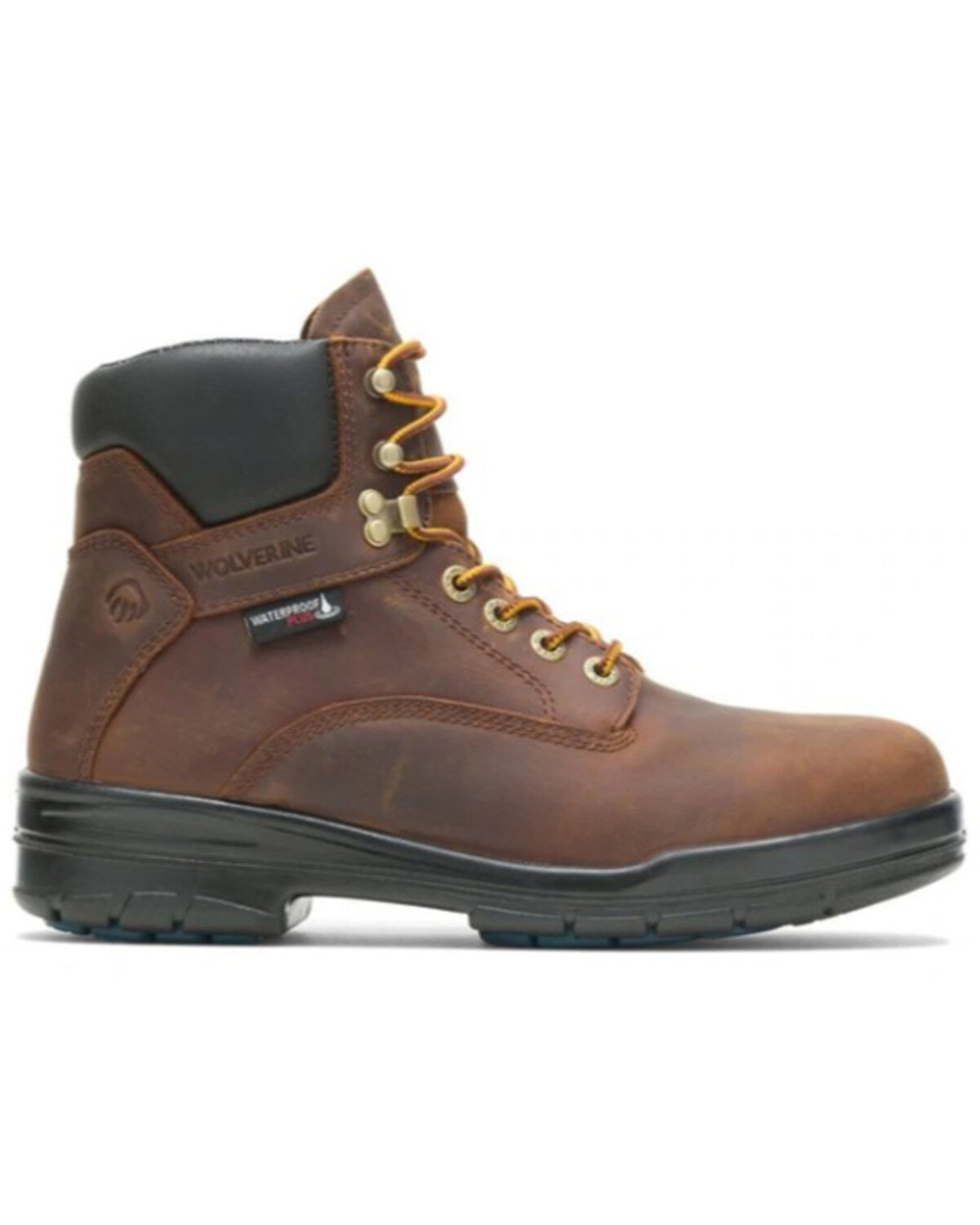 Image #2 - Wolverine Men's DuraShock Waterproof Lace-Up Work Boot - Steel Toe, Dark Brown, hi-res