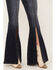 Image #2 - Shyanne Women's Dark Wash Mid Rise Slit Boot Cut Jeans, Dark Medium Wash, hi-res