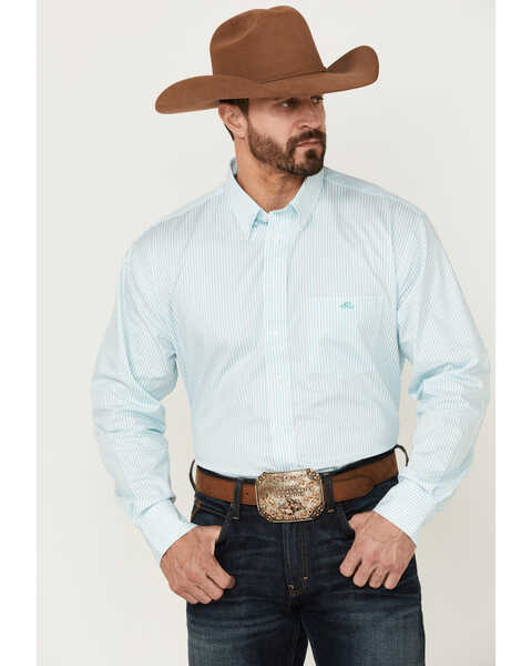 Resistol Men's Trenton Stripe Long Sleeve Button Down Western Shirt , Multi, hi-res