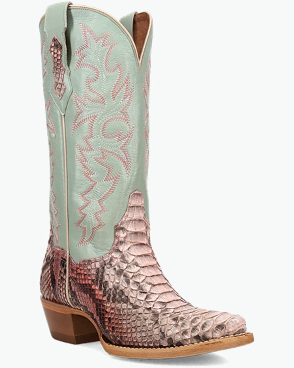 Dan Post Women's Exotic Python Western Boots - Snip Toe, Pink, hi-res