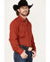Cinch Men's Modern Fit Small Geo Print Snap Western Shirt , Red, hi-res