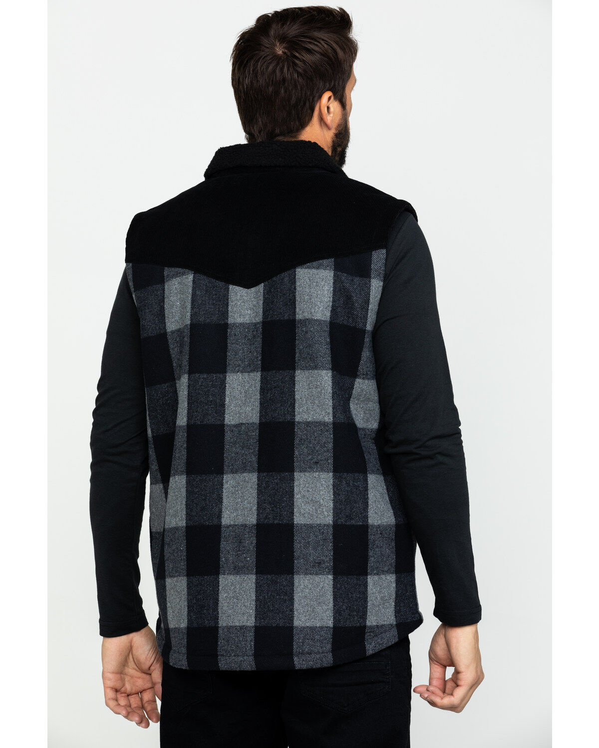 Image #2 - Moonshine Spirit Men's Countryman Buffalo Check Plaid Corduroy Vest , , hi-res