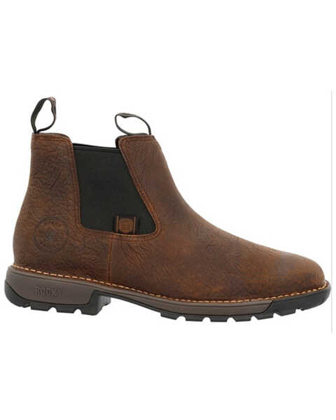 Image #2 - Rocky Men's Legacy 32 Twin Gore Western Work Chelsea Boots - Square Toe , Dark Brown, hi-res
