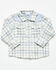 Image #1 - Angel Dear Infant Boys' Plaid Print Long Sleeve Pearl Snap Western Shirt, Blue, hi-res