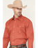 Image #1 - Roper Men's Solid Long Sleeve Snap Stretch Western Shirt, Rust Copper, hi-res
