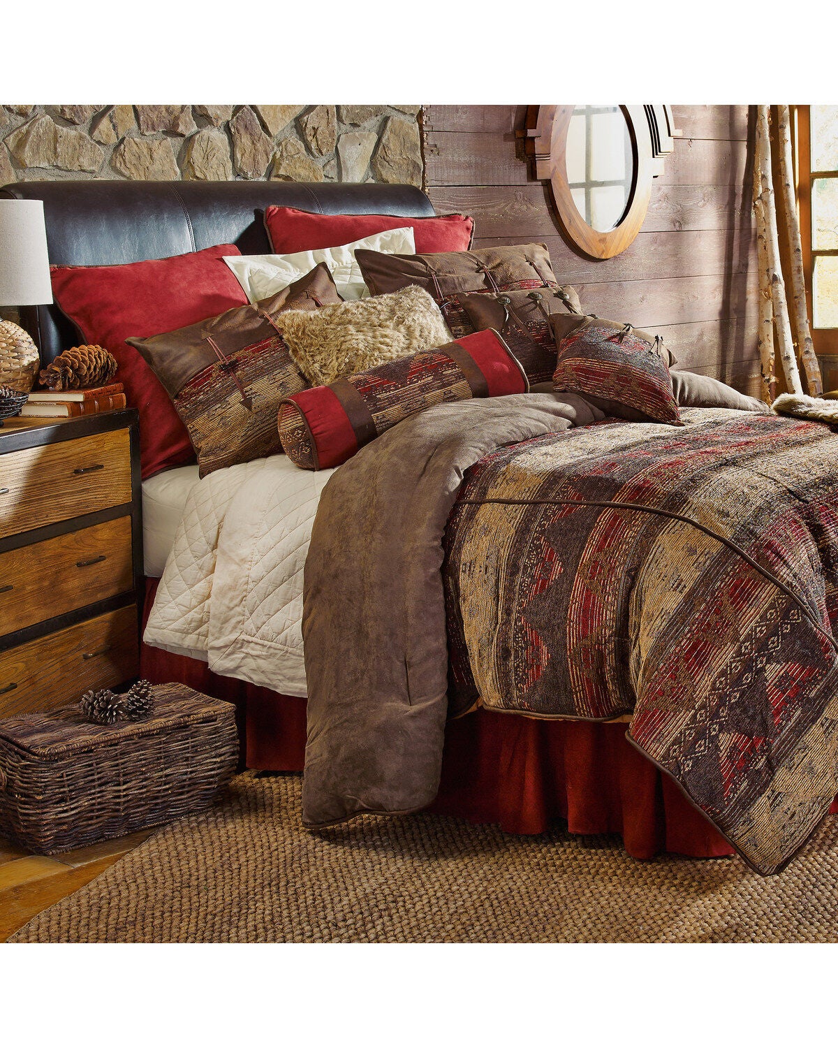 HiEnd Accents Twin Luxury Chenille Suede Sierra Comforter Set - 5 Piece, Multi, hi-res