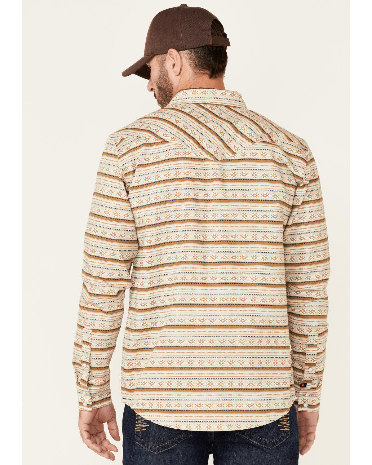 Image #4 - Cody James Men's FR Striped Long Sleeve Work Shirt, Tan, hi-res