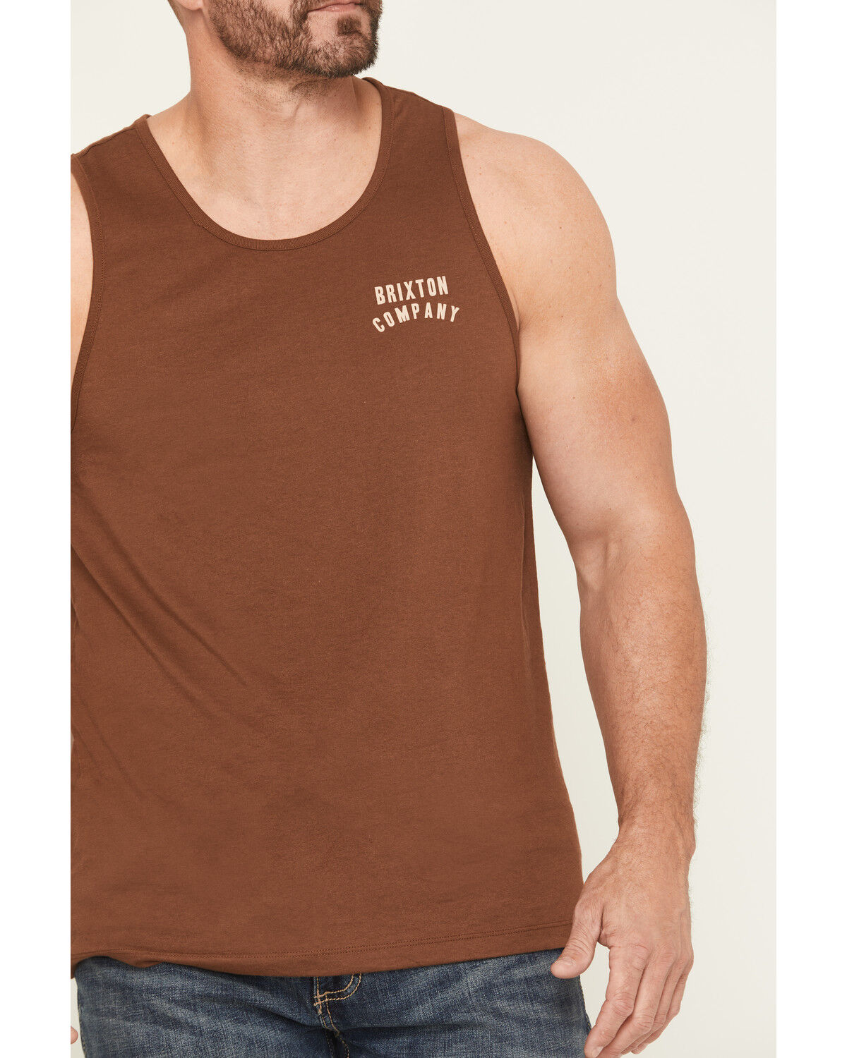 Image #4 - Brixton Men's Woodburn Logo Graphic Muscle Tank, Blue, hi-res