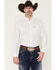 Image #1 - Ariat Men's Campbell Geo Print Long Sleeve Button-Down Western Shirt, White, hi-res