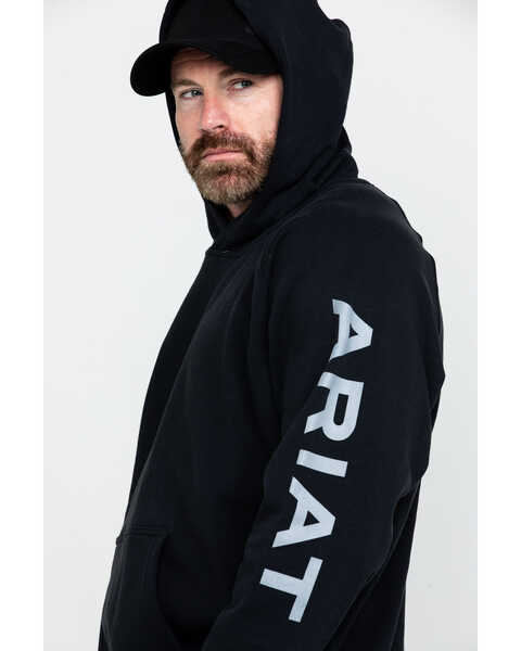 Image #3 - Ariat Men's FR Primo Fleece Logo Hooded Work Sweatshirt - Big , Black, hi-res