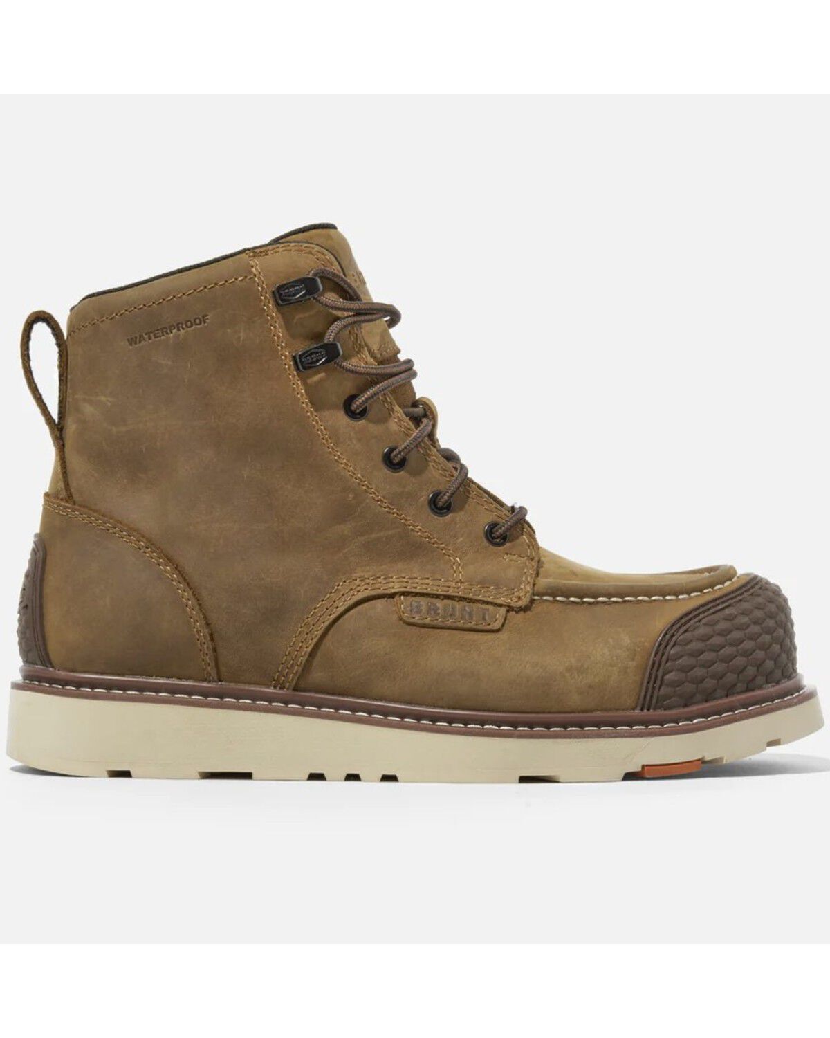 Image #2 - Brunt Workwear Men's 6" Marin Reinforced Waterproof Work Boots - Composite Toe, Brown, hi-res