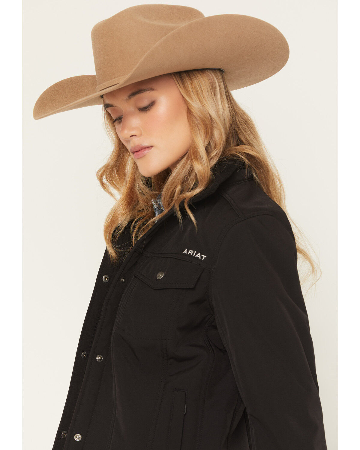 Image #2 - Ariat Women's Berber Back Barn Softshell Jacket, Black, hi-res