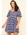 Image #1 - Red Label by Panhandle Women's Cold Shoulder Mini Dress, Navy, hi-res