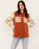 Image #1 - Shyanne Women's Printed Stretch Corduroy Shacket, Caramel, hi-res