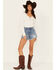 Image #2 - Idyllwind Women's Fawn Medium Wash Gypsy High Rise Comfort Stretch Shorts, Medium Wash, hi-res