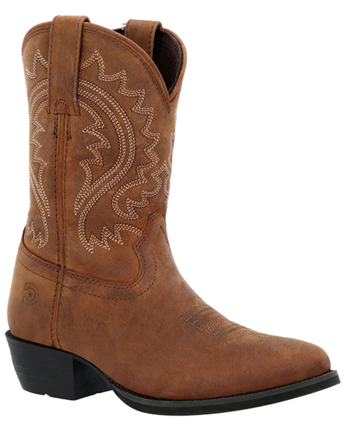 Durango Little Girls' Shyloh Western Boots - Round Toe, Brown, hi-res