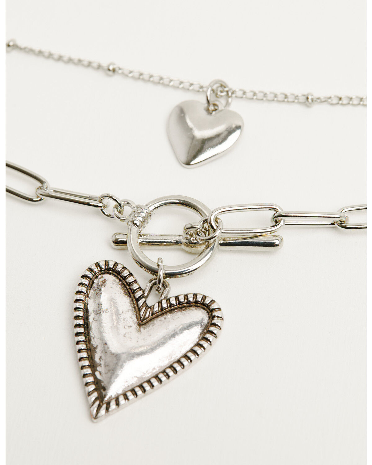 Image #2 - Shyanne Women's Heart Layered Necklace, Silver, hi-res