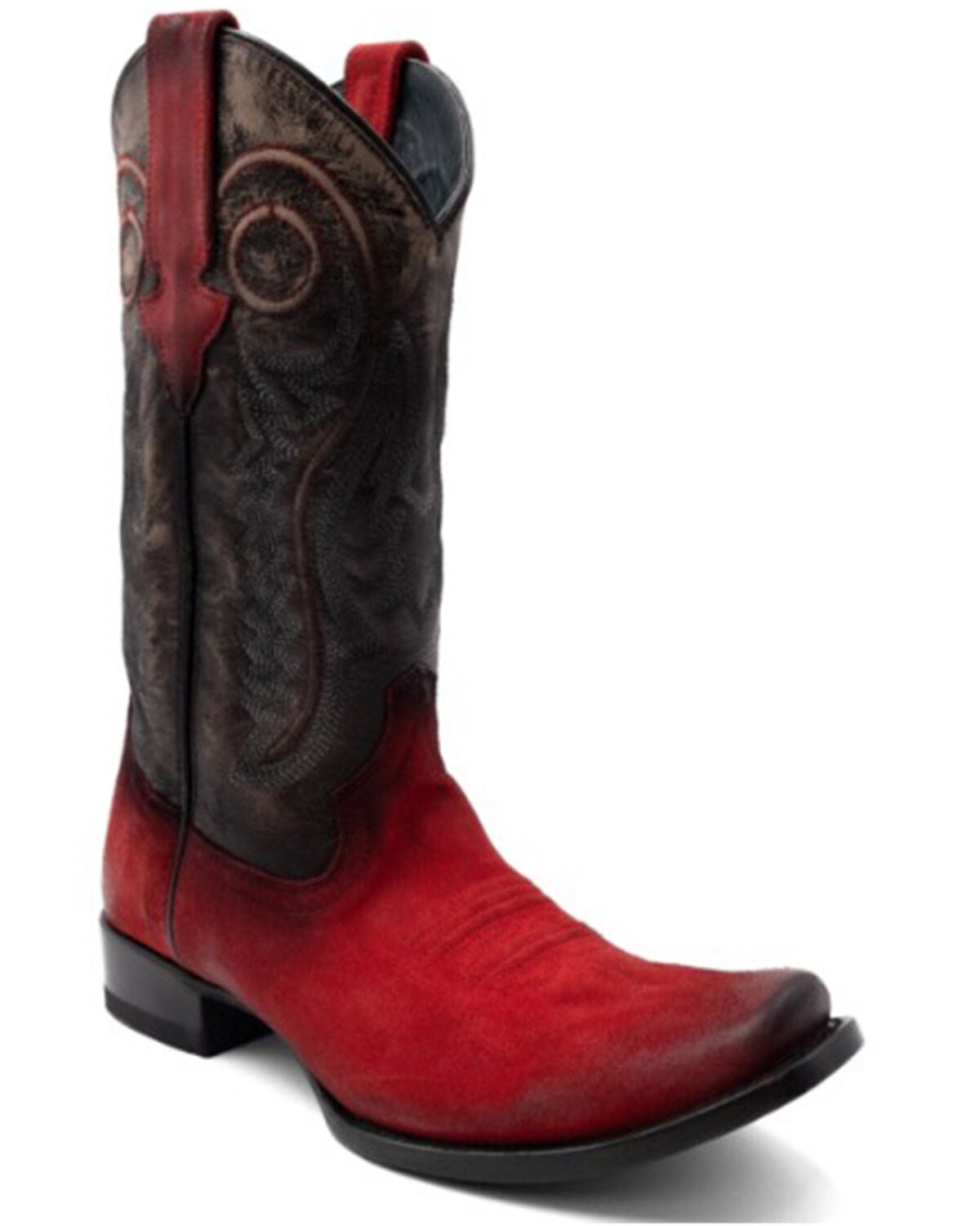 Ferrini Men's Roughrider Western Boots - Square Toe, Red, hi-res