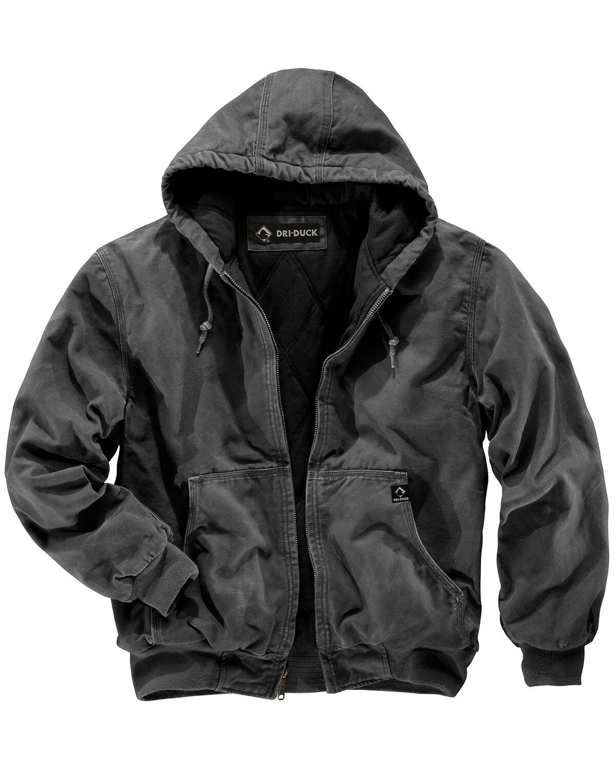 Image #1 - Dri Duck Men's Cheyenne Hooded Work Jacket, Charcoal Grey, hi-res