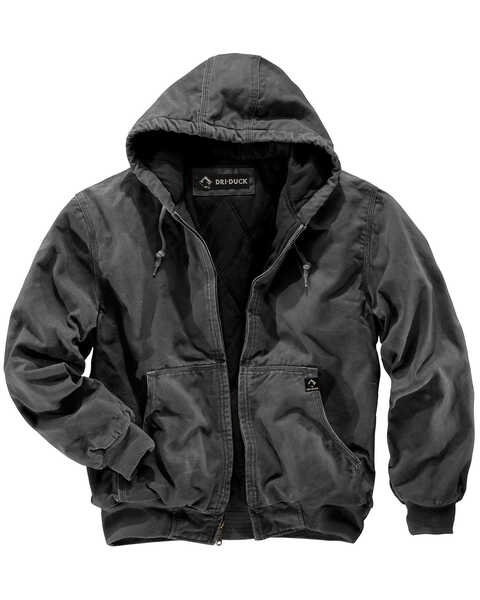Dri Duck Men's Cheyenne Hooded Work Jacket , Charcoal Grey, hi-res