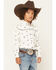 Image #1 - Cowboy Hardware Boys' Skull Scatter Long Sleeve Snap Stretch Western Shirt, White, hi-res