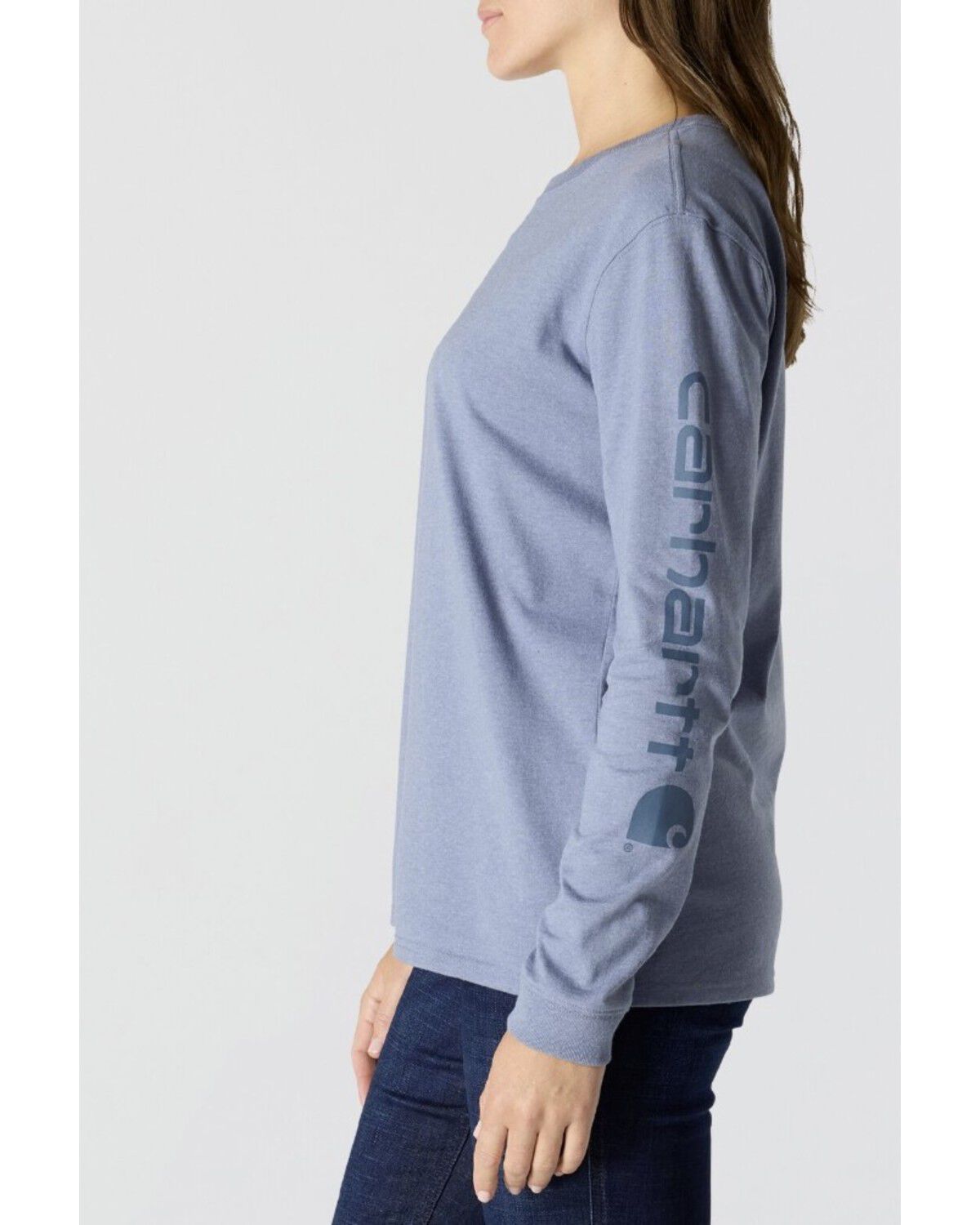 Image #3 - Carhartt Women's Loose Fit Heavyweight Long Sleeve Graphic Tee, Navy, hi-res