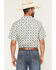 Image #4 - Gibson Trading Co Men's Time Warp Medallion Print Short Sleeve Snap Western Shirt - Tall, Ivory, hi-res