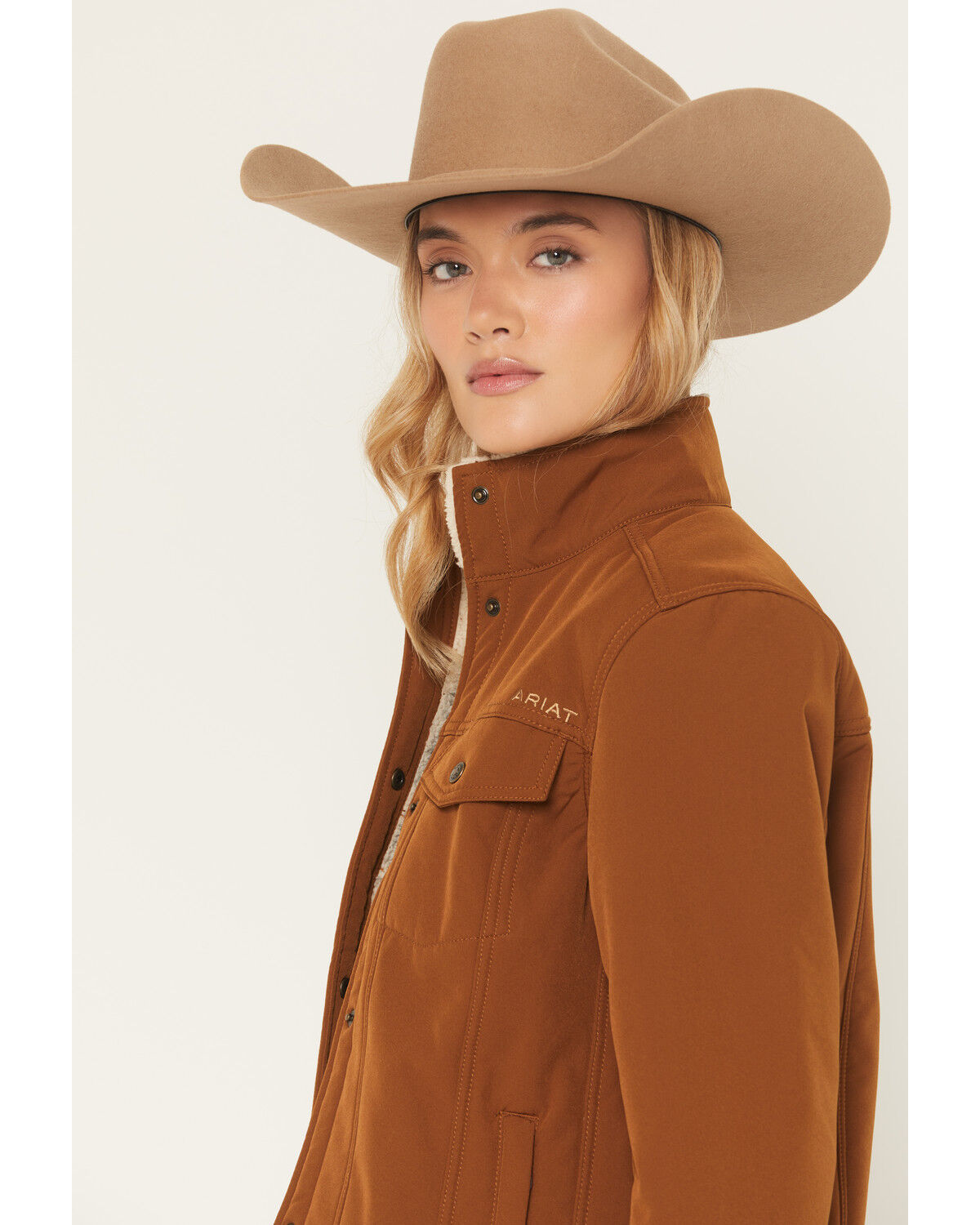 Image #2 - Ariat Women's Berber Back Barn Softshell Jacket, Chestnut, hi-res