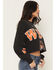 Image #2 - Gameday Women's OSU Split Long Sleeve Cropped Graphic Tee, Black, hi-res