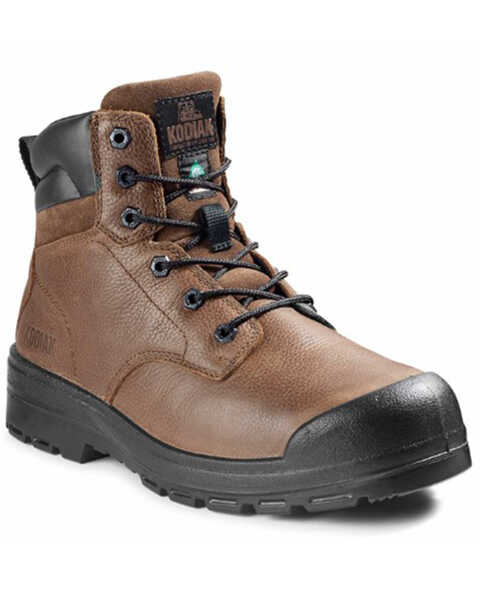 Kodiak Men's Greb 6" Lace-Up Work Boots - Steel Toe, Brown, hi-res